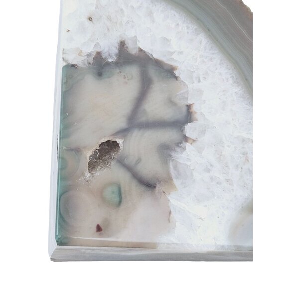 Natural Agate Geode Crystal Interior Polished Edges Mineral Geology Vintage - Picture 7 of 10